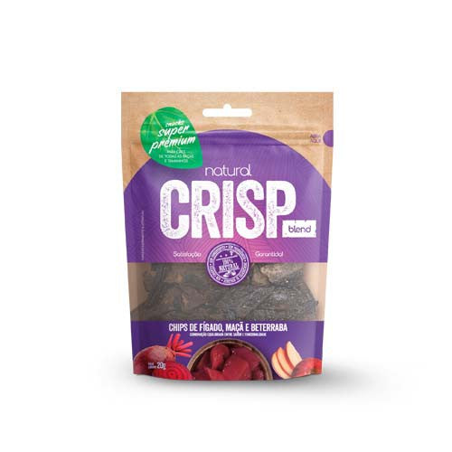 Petisco Natural Crisp Blend Cães sabor Fígado, Maçã e Beterraba