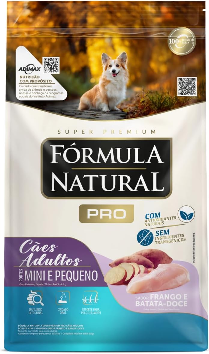 Fórmula Natural Super Premium Pró Cães Adultos Portes Mini E Pequeno Sabor Frango E Arroz Integral 15KG