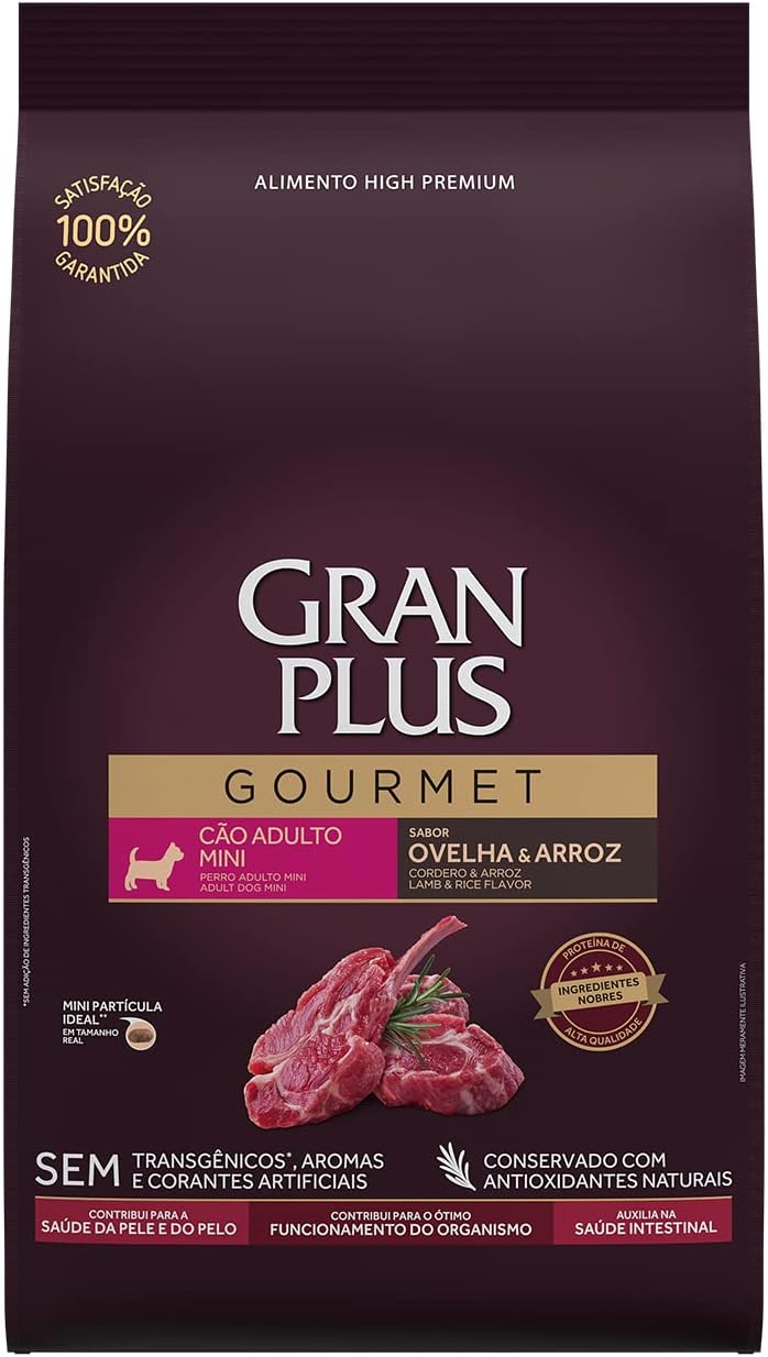Ração GranPlus Gourmet para Cães Adultos de Porte Mini Sabor Ovelha 10,1kg