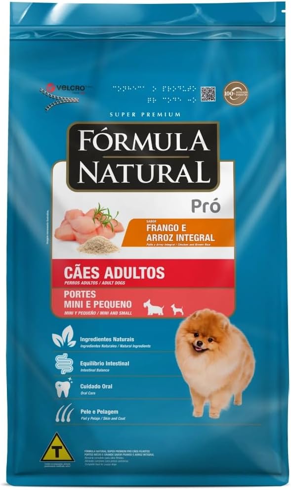 Fórmula Natural Super Premium Pró Cães Adultos Portes Mini E Pequeno Sabor Frango E Arroz Integral 20KG