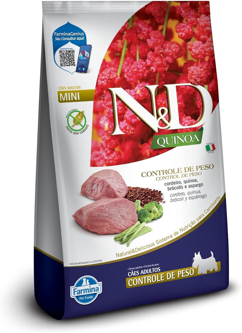 N&D Quinoa Controle de Peso Ração para Cães Adultos Raças Mini Cordeiro 2,5 kg