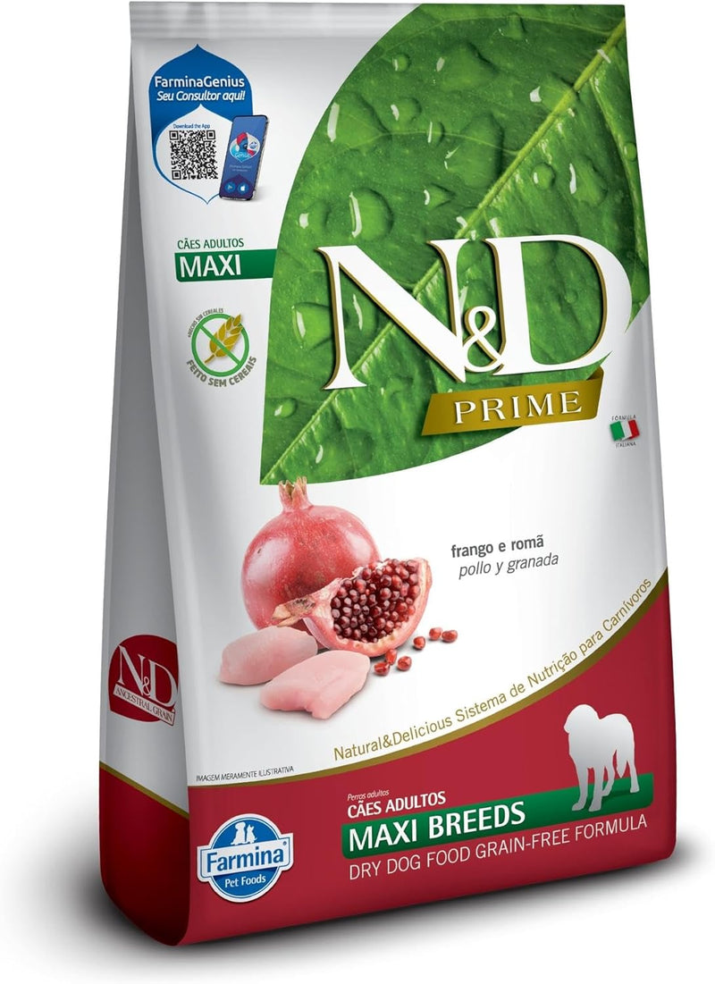 N&D PRIME Ração Farmina N&D Prime Frango E Romã Cães Adultos Raças Grandes - 10 1Kg