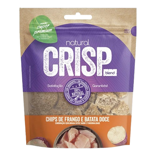 Snack Natural Crisp Blend Chips de Frango e Batata Doce para Cães - 20 g